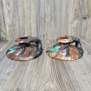 Vintage Weller Warwick Candle Holders (Hairline)